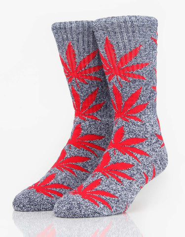 HUF SF Plantlife Crew Sock-Navy Heather/Red