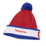 Vintage Clippers Mitchell & Ness Block Pom Beanie Red/Blue