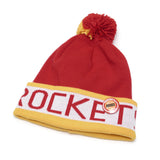 Vintage Rockets Mitchell & Ness Block Pom Beanie Red/Yellow