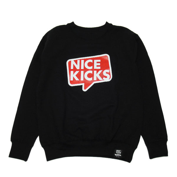 Nice Kicks Blk/Red Logo Crewneck